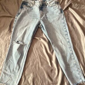 Zara jeans, baggy fit with ripped knee